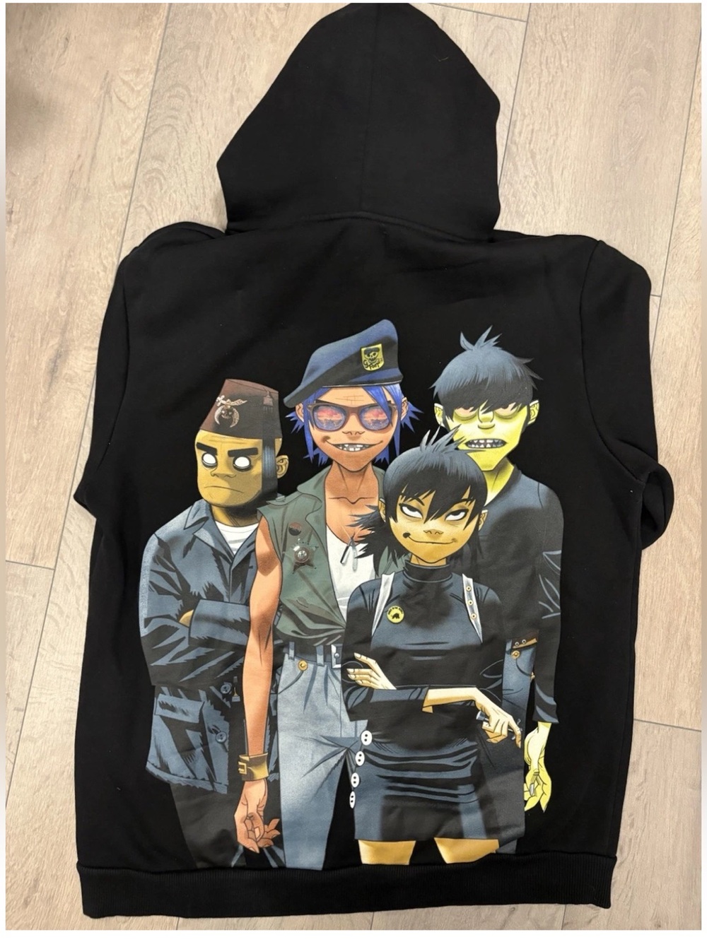 Gorillaz Cool Band Grunge Skater Graphic Black Hoodie Size L Rare